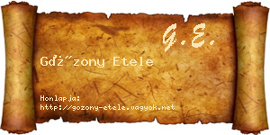 Gózony Etele névjegykártya